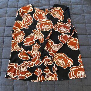 Who What Wear Silky Floral Blouse Size M